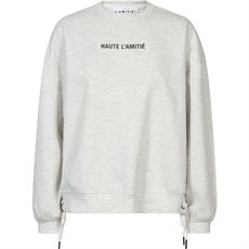 HAUTE L`AMITIÉ SWEATC, NEW STUDIO TIE SWEAT, PEARL MELANGÉ/ANTRACIT PRINT